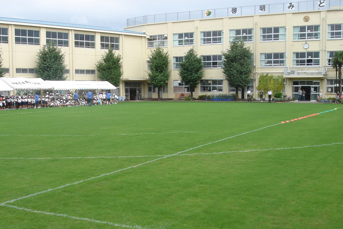 中野区立啓明小学校校庭 芝生管理 学校校庭 日本体育施設株式会社