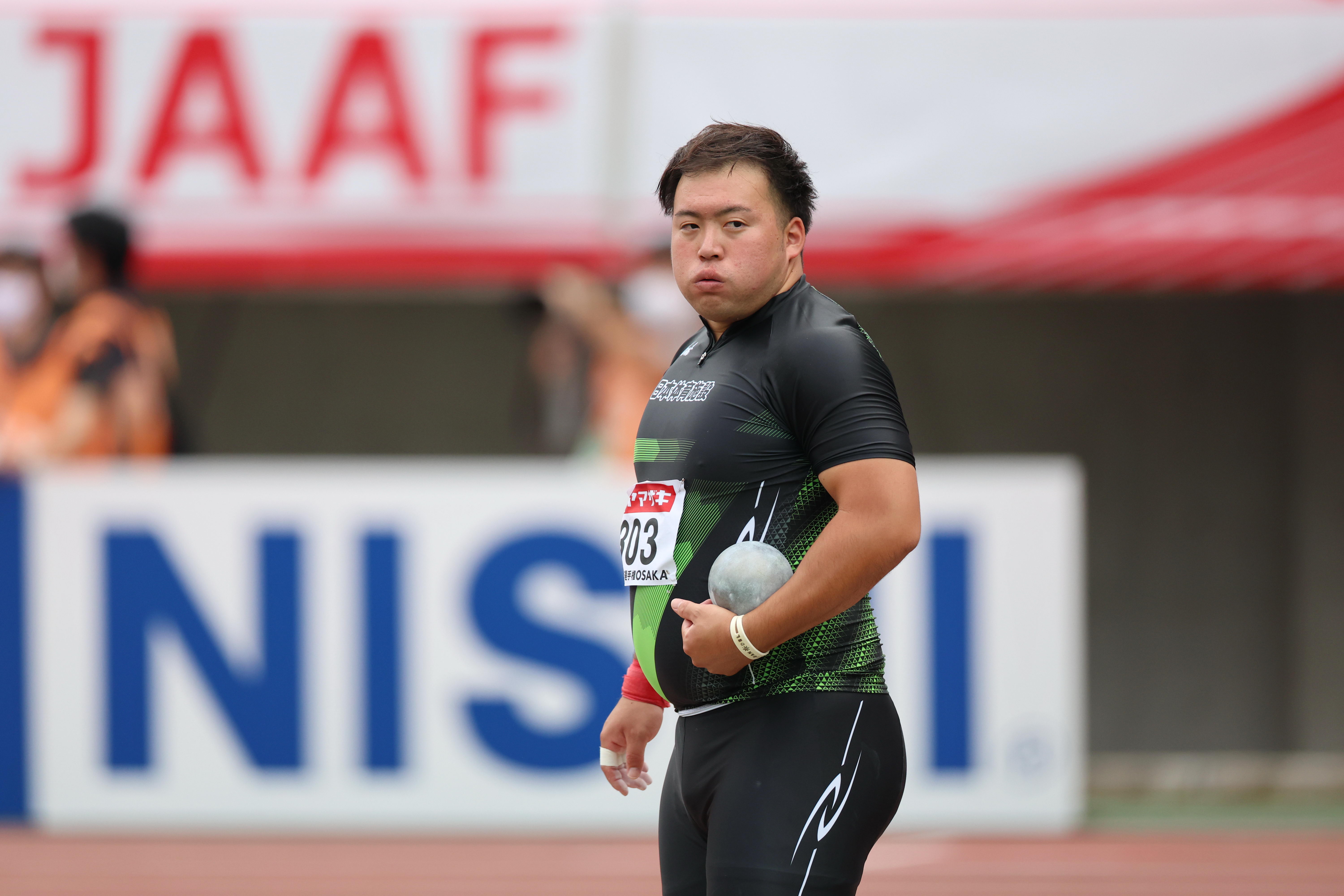 第105回日本陸上競技選手権大会の村上輝選手の様子