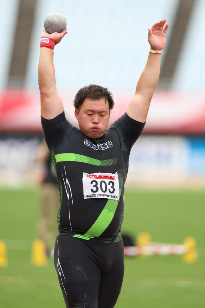 第105回日本陸上競技選手権大会の村上輝選手の様子