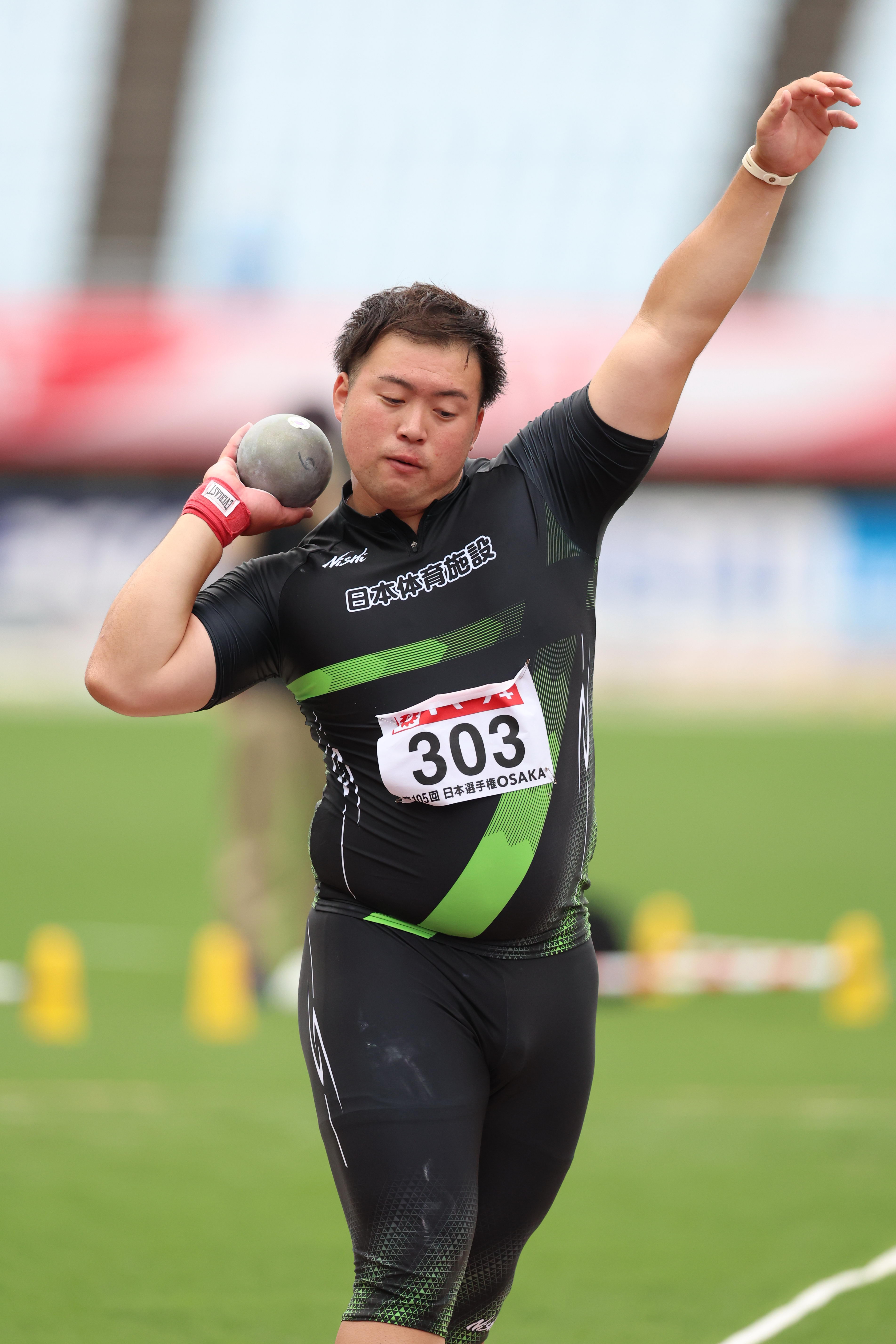第105回日本陸上競技選手権大会の村上輝選手の様子