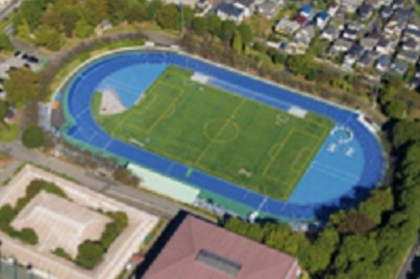 松戸市運動公園陸上競技場の上空イメージ