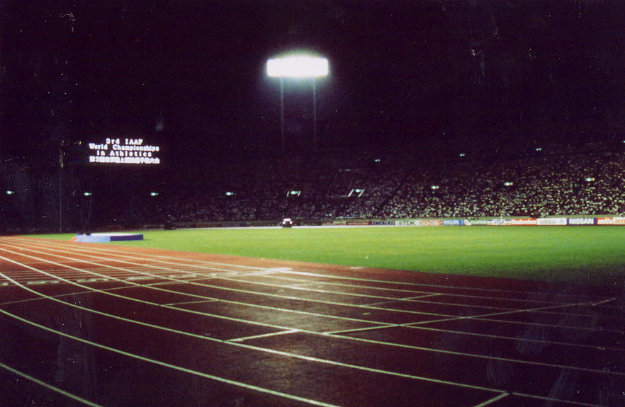 1991年世界陸上東京大会 国立霞ヶ丘競技場のトラック（レオタンαエンボス採用）