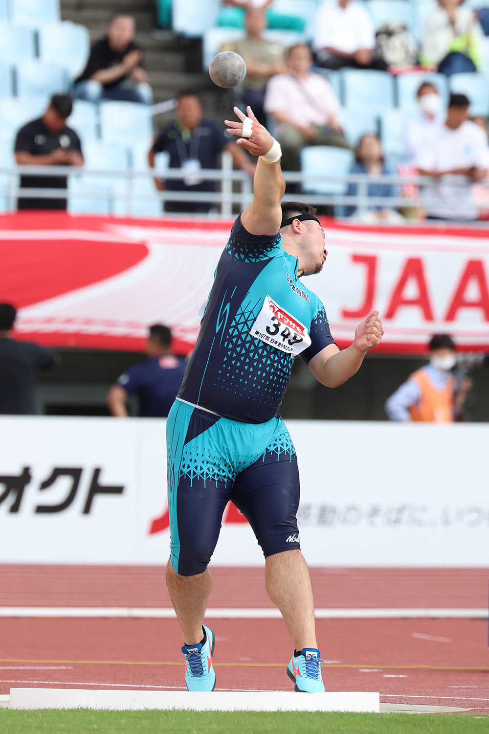第107回日本陸上競技選手権大会の村上輝選手の様子