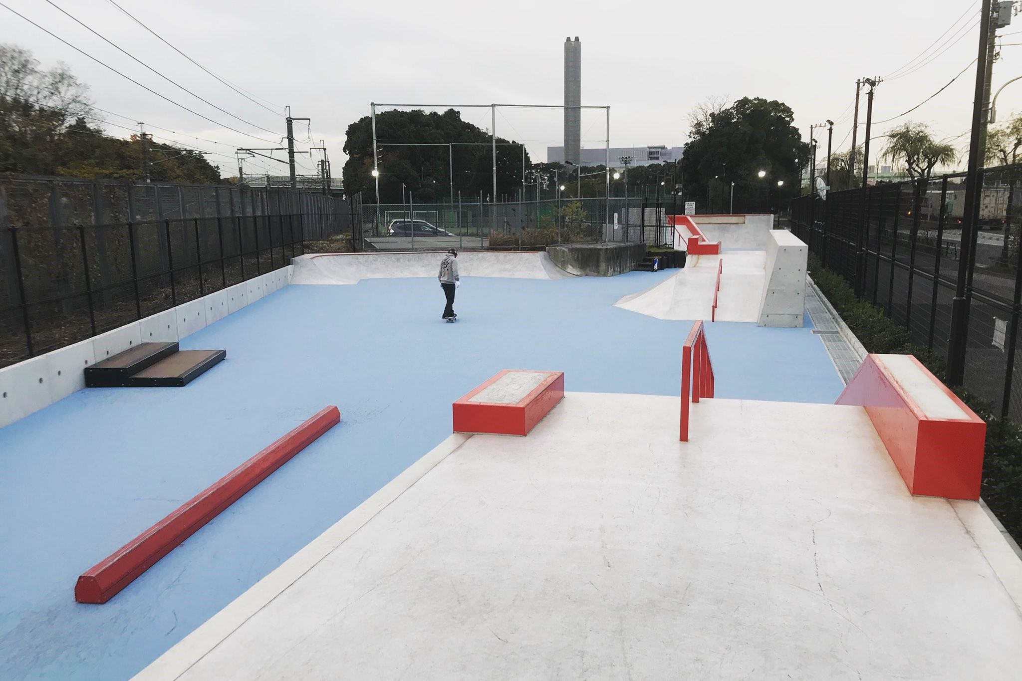 八潮北公園のスケートパークの様子