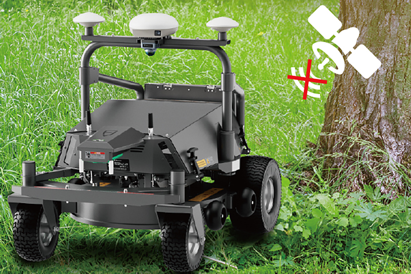 LiDARによる障害物検知で複雑な地形を走行する芝刈りロボット RM21 のイメージ